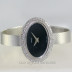 Tissot Lady Oval Shaped Watch 18K Gold Black Stone Dial Pave Diamond Bezel